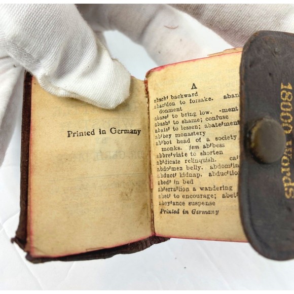 Vintage Miniature Webster's Dictionary Leather, 1800 Words, Miniature Dictionary - Picture 9 of 16